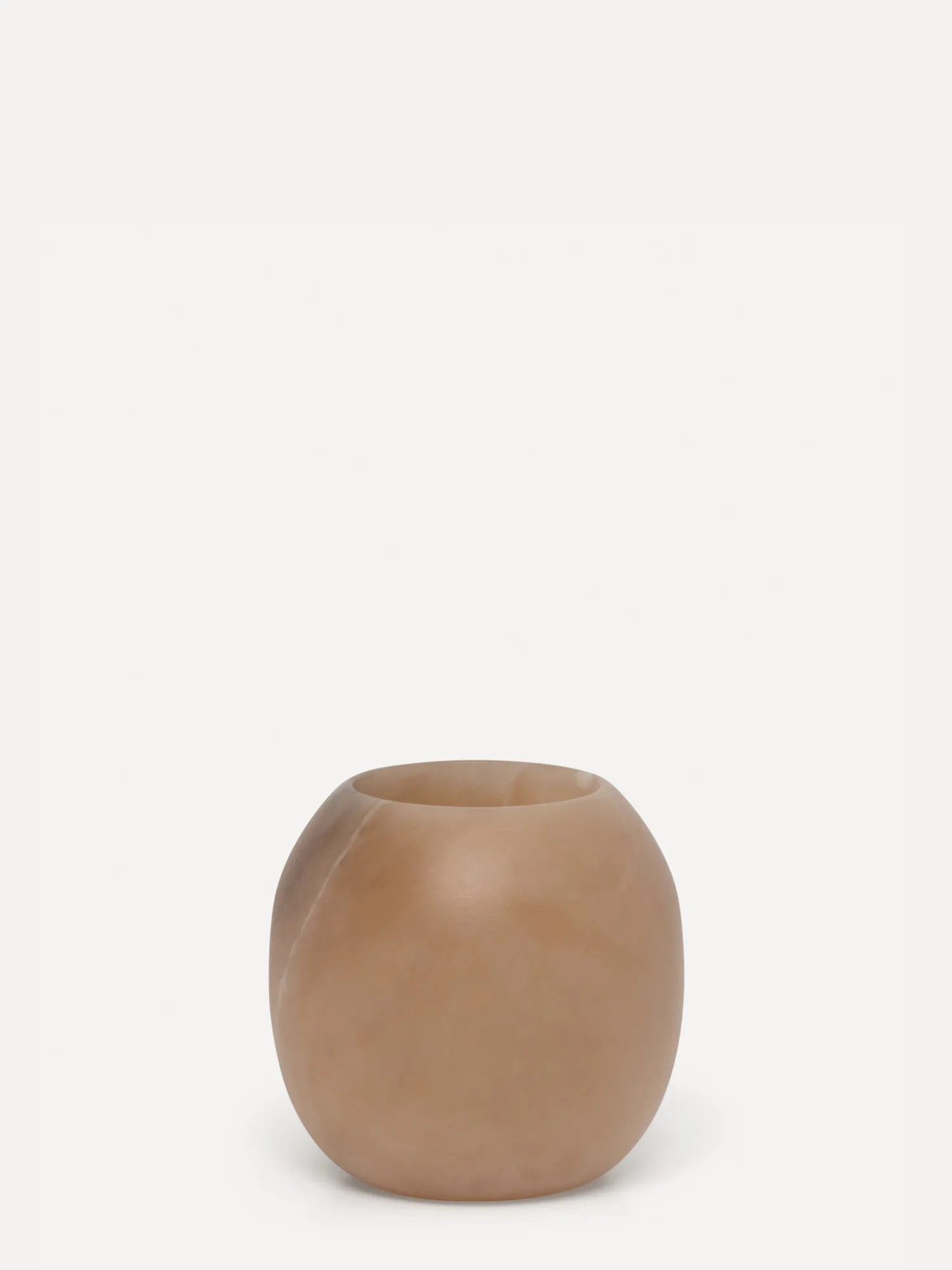 Outlet Les Soeurs Ronde Alabaster Kaarsenhouder (Small) Tabac