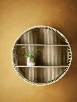 Shop Madam Stoltz Ronde Bamboo Schap Dark Natural