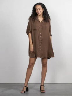 Discount Les Soeurs Satijn Blousejurk Mason Brown