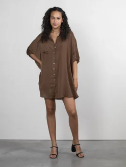 Discount Les Soeurs Satijn Blousejurk Mason Brown