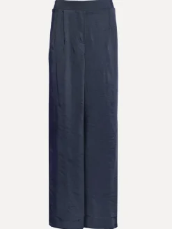 Clearance Les Soeurs Satijn Rechte Broek Adele Navy