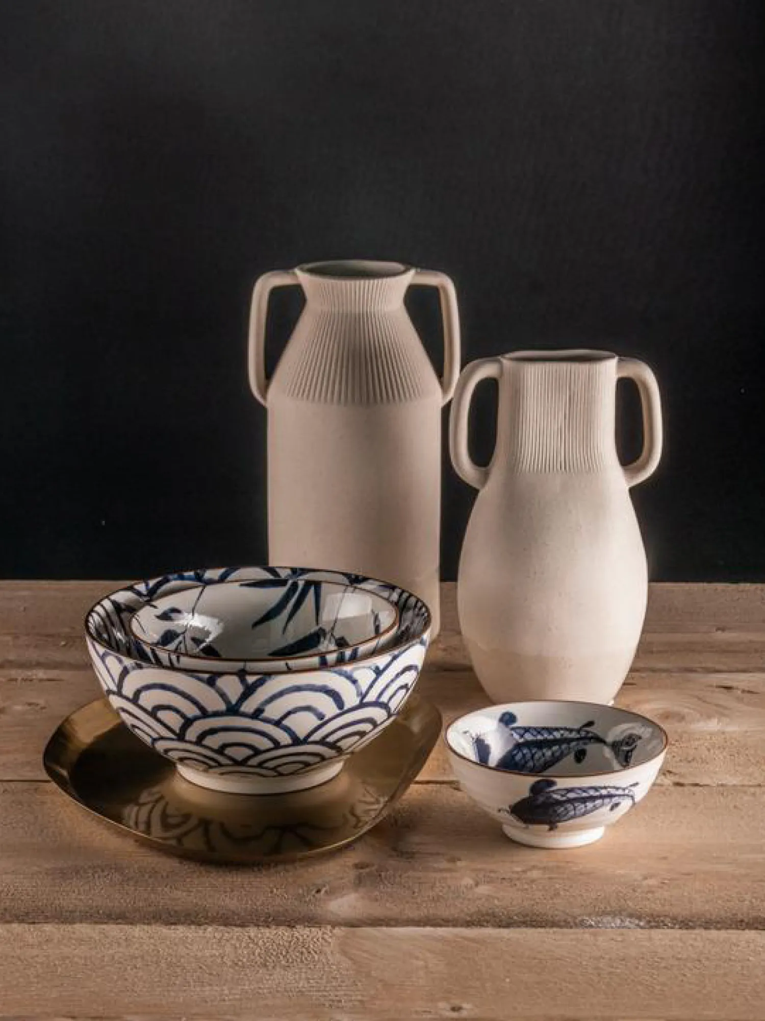 Store Gusta Schaaltje Koi Blauw/Wit