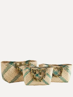 Shop Madam Stoltz Seagrass Tas Met Katoenen Handvaten Small Natural