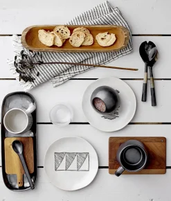 Store Bloomingville Teak Serveerschaal