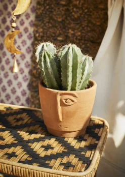 Hot Madam Stoltz Terracotta Bloempot Gezicht Brown