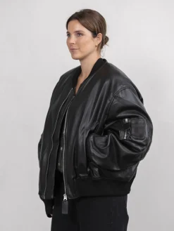 Shop Le Marais Vegan Leren Bomber Noa Black