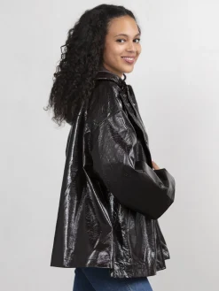 Fashion Les Soeurs Vegan Leren Jas Violet Dark Brown