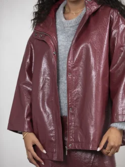 Fashion Les Soeurs Vegan Leren Jas Violet Bordeaux
