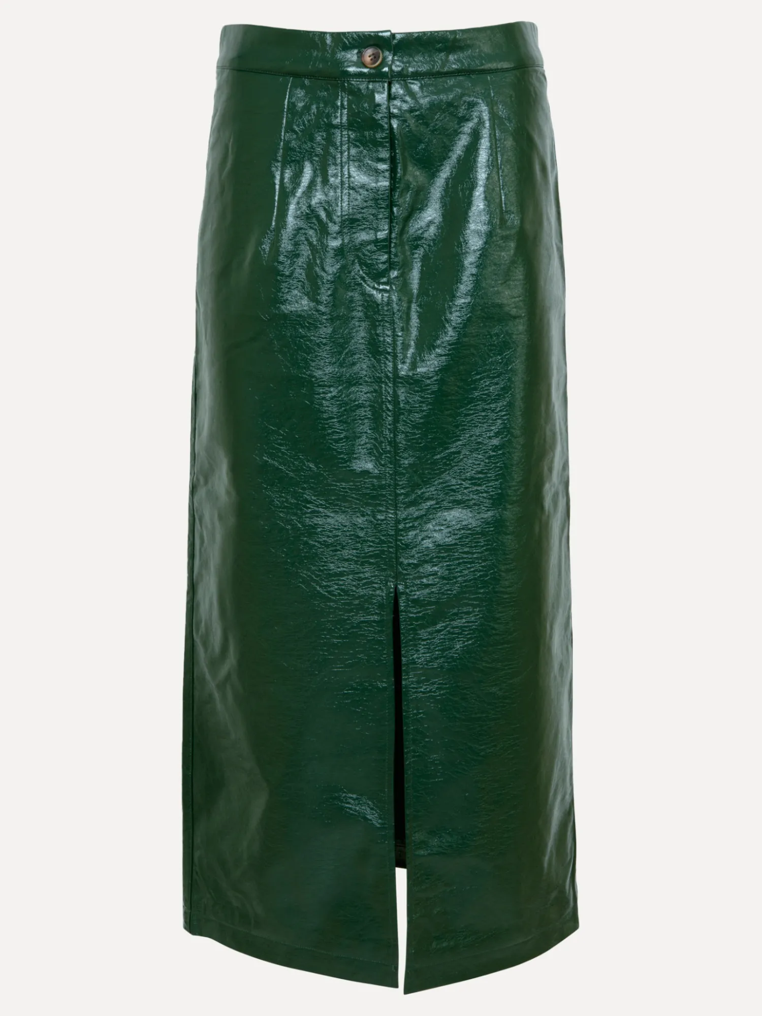 Best Les Soeurs Vegan Leren Midi Rok Alexia Dark Green