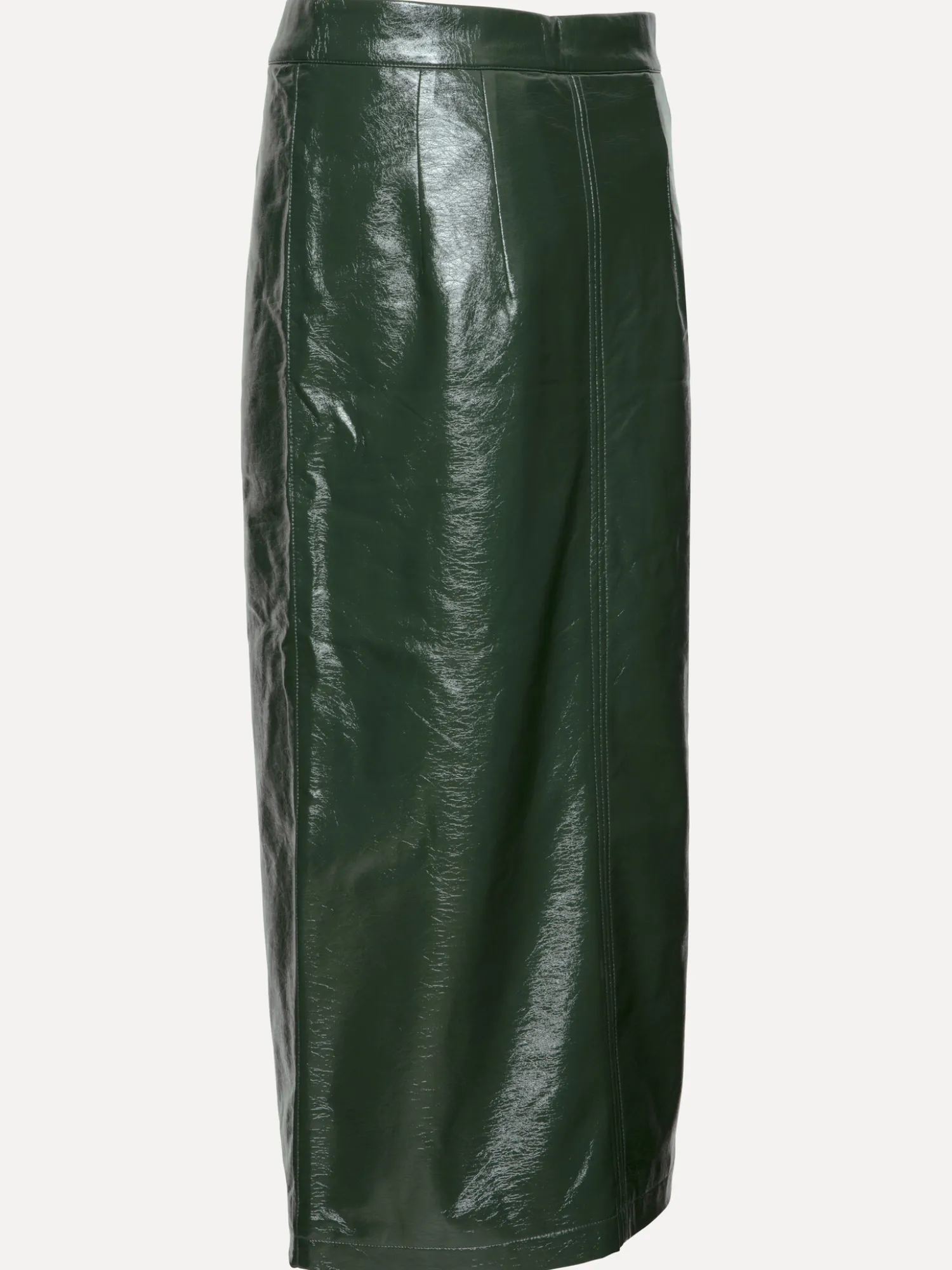 Best Les Soeurs Vegan Leren Midi Rok Alexia Dark Green