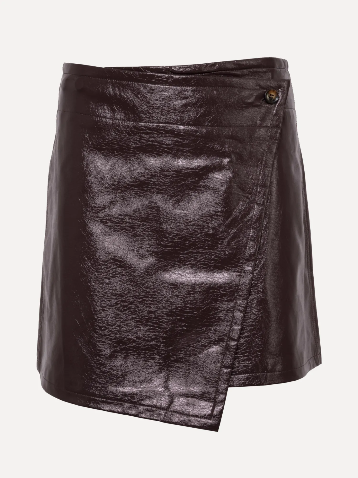 New Les Soeurs Vegan Leren Mini Rok Avery Dark Brown