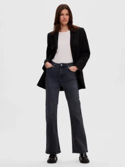 Outlet Selected Vervaagd Bootcut Jeans Tone Black Denim