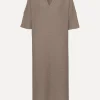 Hot Le Marais Wafel Gebreide Jurk Kimo Camel