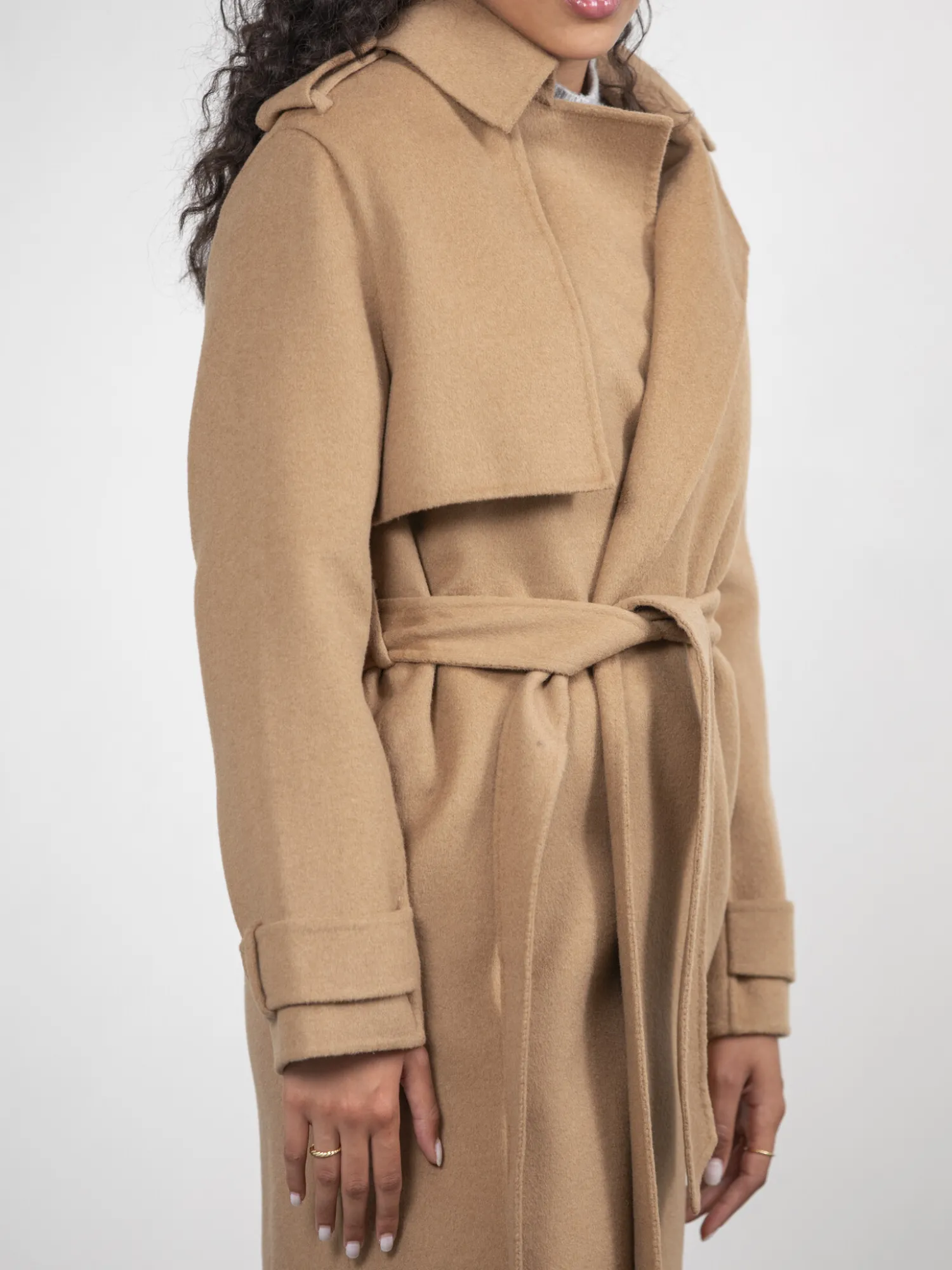 Clearance Edited Wollen Trenchcoat Julianne Tigers Eye