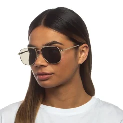 Online Le Specs Zonnebril The Charmer Gold W/ Khaki Mono Lens